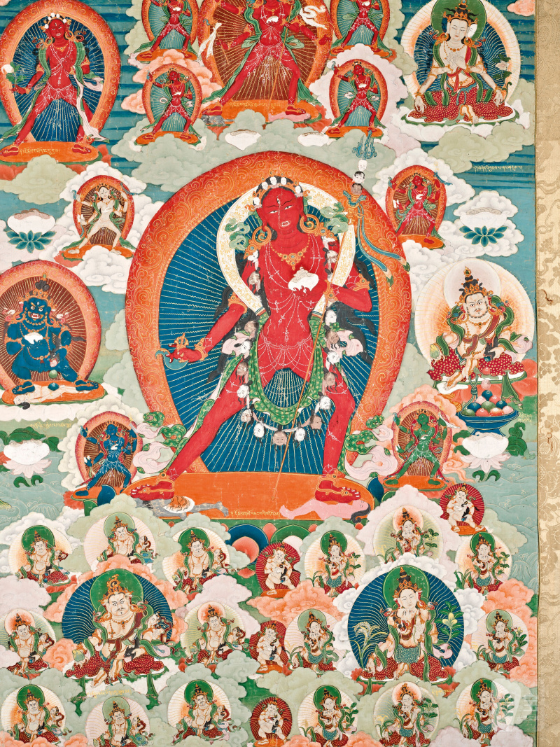 THANGKA REPRÉSENTANT VAJRAVARAHI  BHOUTAN, XVIIIE-XIXE SIÈCLE - 图7